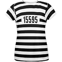 Halloween Prisoner Old Time Striped Costume All Over Womens T Shirt