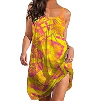 Wedding Guest Dresses for Women Winter Formal,Women Summer Beach Spring Print Sexy Loose Dresses Swing Cover Up