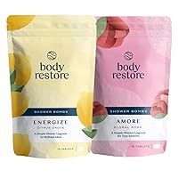 Body Restore Shower Steamers Aromatherapy (15 Packs x 2) - Gifts for Mom, Gifts for Women & Men, Shower Bath Bombs, Citrus Grove, Rose, Essential Oils, Stress Relief