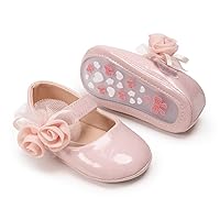 Meckior Infant Baby Girls Soft Sole Bowknot Princess Wedding Dress Mary Jane Flats Prewalker Newborn Light Baby Sneaker Shoes