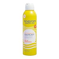 Seaweed Bath Co. Cooling Mist SPF 60 Sport Broad Spectrum Hybrid Sunscreen Spray, 6 Ounce, Sustainably Harvested Seaweed, Aloe, Peppermint