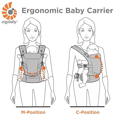 Ergobaby 360 All-Position Baby Carrier with Lumbar Support (12-45 Pounds), Carbon Grey, Cool Air Mesh