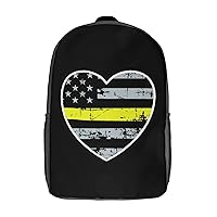 911 Dispatcher Thin Gold Line Casual Backpack Fashion Shoulder Bags Adjustable Daypack for Work Travel Study