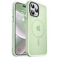 MOCCA Strong Magnetic for iPhone 15 Pro Max Case, [Compatible with Magsafe][13FT Military Drop Protection] Slim Translucent Matte Shockproof Case for iPhone 15 ProMax Case 6.7'', Light Green