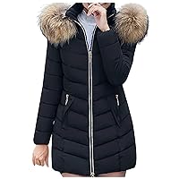 Ski Jackets For Women Women's Fashion Medium-Length Models Slim Cotton Jacket Big Hair Cotton Jacket