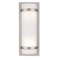 Minka Lavery Wall Sconce Lighting 341-84 Fieldale Lodge Rectangular White Etched Glass Wall Sconce Lighting, 2 Light 200 Total Watts, 17