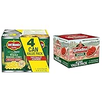 Del Monte Fresh Cut Golden Sweet Whole Kernel Corn With No Added Salt 4-15.25 Oz. Can, 15.25 Oz + CONTADINA Diced Tomatoes, 4 Pack, 14.5 oz Cans