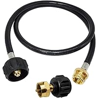 Propane Adapter Hose 1 lb to 20 lb Converter Hose & Propane Bottle Refill Adapter Kit for 1 LB Small Cylinder for Portable Stove, Heater, Tabletop Grill to QCC1 / Type 1 LP Gas Tank