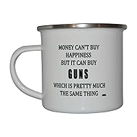 Rogue River Tactical Funny Hunting Camp Mug Enamel Camping Coffee Cup Gift Money Happiness Guns Hunter Hunt