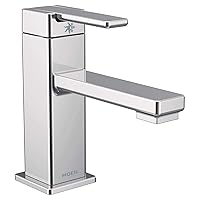Moen S6710 90 Degree One-Handle Single Hole Modern Bathroom Sink Faucet, Chrome
