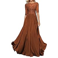 Half Sleeve Lace Appliques Mother of The Groom Dresses Long A Line Chiffon Mother of The Bride Dresses 2024