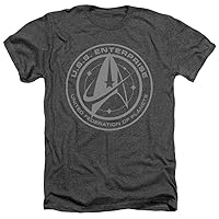 Star Trek Heather T-Shirt Enterprise Crest Charcoal Tee