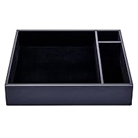 Dacasso Black Leatherette Conference Room Organizer Tray