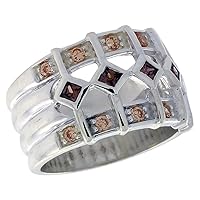Sterling Silver Ladies Right Hand Ring 1/2 inch, Sizes 6-10