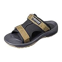 JHOSON Men's Sandals Fashion Summer Men Sandals Comfortable Outdoor Beach Non-Slip Leather Classic Breathable Handmade Mesh Water Hiking Trekking (Color : Dark Green, Size : 12.5)
