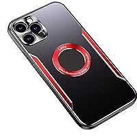 Ultra Thin Case for iPhone 15 Pro Max/15 Pro/15 Plus/15, Metal Frosted Anti-Fall Cover Support Wireless Charging Full Coverage Lens Phone Case,Red,15''