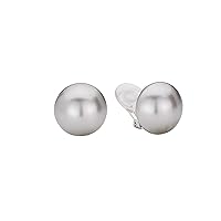 Traveller® Jewellery Clip-on Earrings with Crystals from Swarovski® - Clip 22 Carat Gold-Plating or Rhodium-Plating - Pearl Diameter Approx.16 mm.