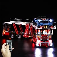 RC Classic LED Light Kit for Lego 42098 Technic Car Transporter, Lighting Kit Compatible with Lego 42098 (Not Include Building Block Set) (RC Version)