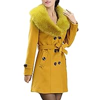 RMXEi Womens Winter Lapel Wool Coat Trench Jacket Long Sleeve Overcoat Outwear