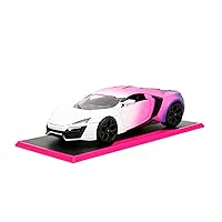 Pink Slips 1:24 W4 W Motors Lykan Hypersport Die-Cast Car w/Base, Toys for Kids and Adults(White/Purple)