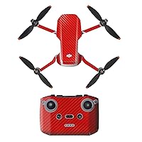 Stickers for DJI Mini 2 Drone Protective Film PVC Stickers Waterproof Scratch-Proof Sun-Proof Dirt-Proof Decals Wrap (Red-Carbon)