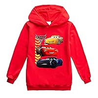 Unisex Kids Cars Cartoon Graphic Tops,Long Sleeve Pullover Sweatshirt Loose Hoodie for Boys,Girls