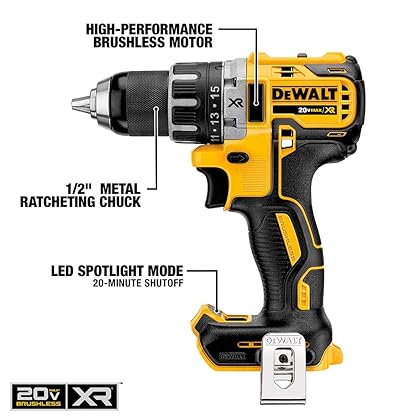 DEWALT 20V MAX Cordless Drill and Impact Driver, Power Tool Combo Kit with 2 Batteries and Charger, Brushless (DCK283D2)