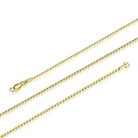 FOSIR 2mm 18K Gold Plated Stainless Steel Unique Rope Chain Necklace for Men Women,18/20/22/24/26/28/30 Inch