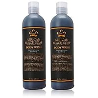 Nubian Heritage Body Wash, African Black Soap, 13 Fluid Ounce (2 Pack)