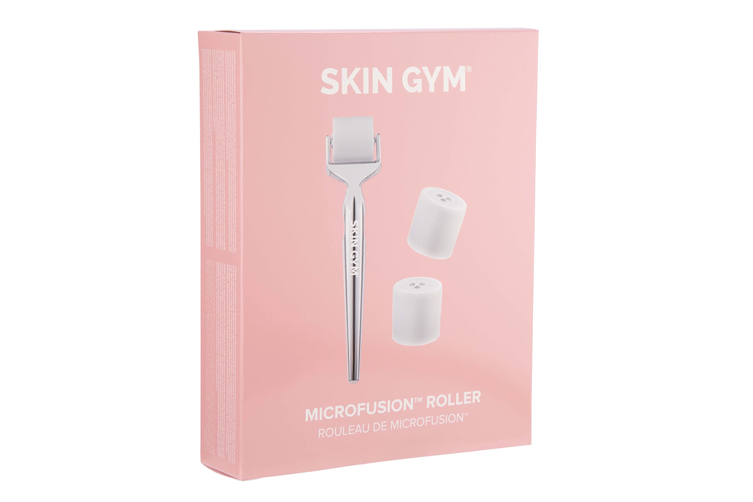 SKIN GYM Microfusion Dissolving Hyaluronic Roller, Non-Invasive Microneedling Alternative, 3000+ Hyaluronic Acid & Peptide Tips for Smooth, Supple, Youthful Skin, Includes 1 Tool + 3 Roller Heads