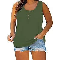 Women's Cotton Tank Top Womens-Plus-Size-Tank-Tops Casual Summer Shirts Scoop Neck Sleeveless Tuncis Tees