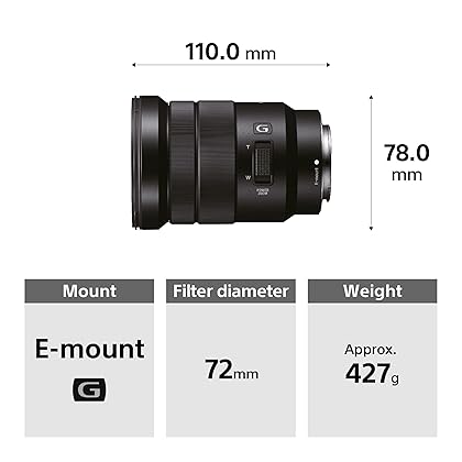 Sony SELP18105G E PZ 18-105mm F4 G OSS , Black