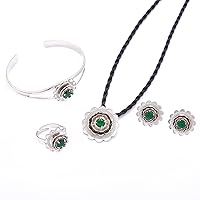 NA Ethiopian Fashion Necklace Bracelet Earring Ring Silver Bridal Flower Middle East Turkey Egypt Africa Jewelry Sets