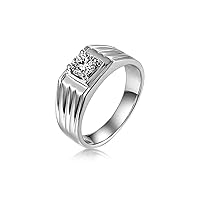 Gualiy Ring for Women 14K White Gold, Ring Wedding for Women 4-prong with Moissanite Size J 1/2-V 1/2