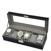 Watch Box Display Storage Boxes Watch Box Wooden 6 Slots Watch Case Jewelry With Glass Top And Removal Storage Pillows Gift Box