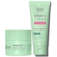 Rael Miracle Bundle - Miracle Clear Barrier Cream (1.8 oz) & Miracle Clear Pore Control Clay Mask (3.4 fl. oz)