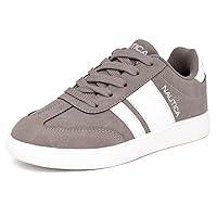 Nautica Boys Casual Fashion Shoes – Comfortable Soccer Classic Walking Tennis Sneakers for Kids – Breathable, Lightweight & Flexible (Lace Up/Bungee)