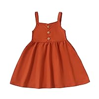 ROMPERINBOX Dress for Baby Girl Infant Toddler Girls Summer Casual Dresses Strap Sleeveless Backless Beach Sundress 6M-3T