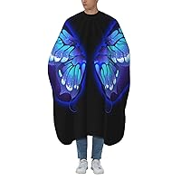 55x66 Inch Salon Cape With Snap Closure Glowing-Blue-Butterfly-Wings Adult Hair Cutting Cape Barber Cape