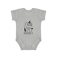 Halloween Drink Up Witch Baby Outfit Spooky Season Romper Outfit Pregnancy Announcement Grey-Style-7 3months