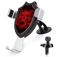 Red Flame Skull Cell Phone Car Mount Windshield Air Vent Universal Accessories Adjustable Phone Holders for Your Car