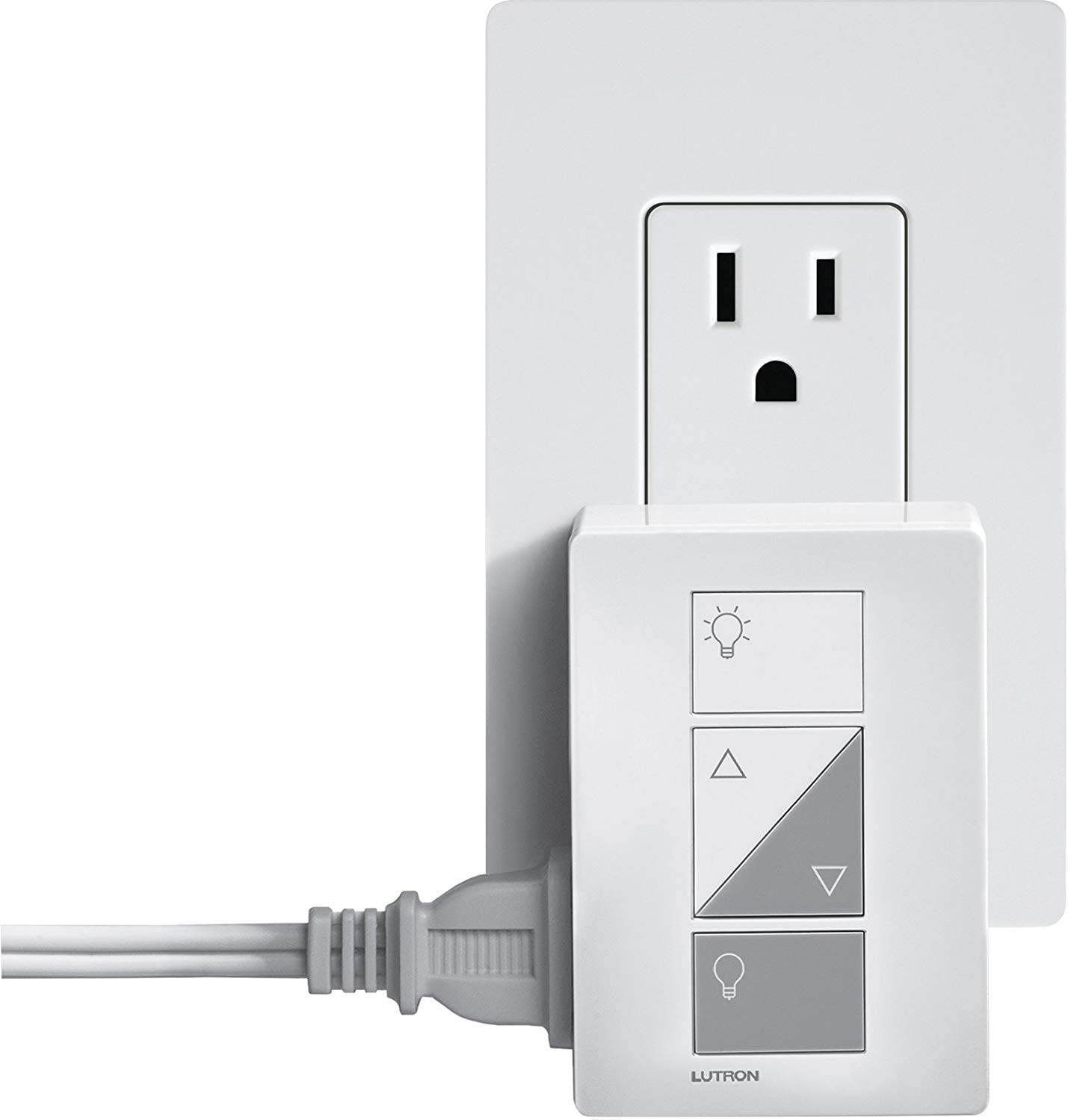 Lutron Caseta Single-Pole/3-Way Smart Lighting Lamp Dimmer and Remote Kit | P-PKG1P-WH | White