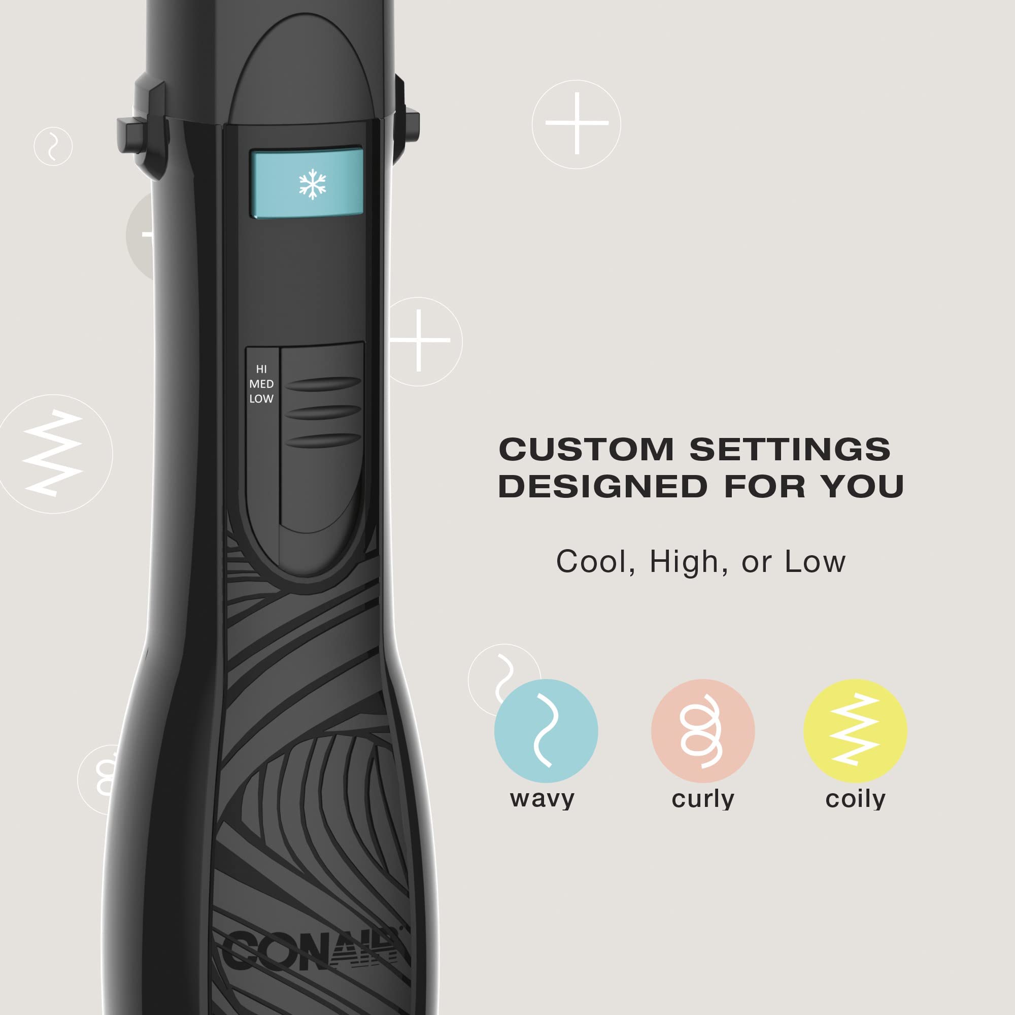 Conair The Curl Collective 3-in-1 Blowout Kit, 3 Interchangeable Brush Attachments to Create Your Perfect Blowout