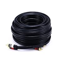 Monoprice Premium Two-Channel Audio Cable - 2 RCA Plug to 2 RCA Plug, Male to Male, 22AWG, 50 Feet, Black