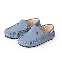 Boys Girls Leather Loafers Slip-On Texture Flats Boat Dress Moccasin Schooling Daily Walking Shoes(Toddler/Little Kids)
