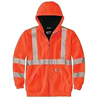 Carhartt Men's High Visibility Loose Fit Midweight Thermal Lined Full Zip Class 3 Sweatshirt