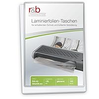 R & B Laminating Systems FT-A3-125 High-Gloss Laminating Pouches with Rounded Corners for Brilliant Colour Results and Lasting Protection