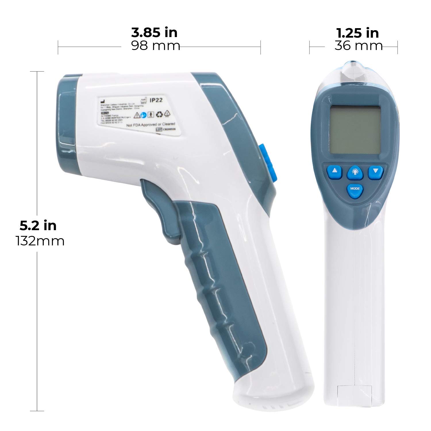 Aain A8837 10 pcs Forehead Thermometer, Baby and Adults Thermometer,Digital Non-Contact Forehead Infrared Thermometer, Backlight LCD Screen with Date Memory (32 Readings)