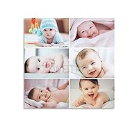 Cute Baby Poster for Pregnant Women Expecting Mothers Wall Art Poster (6) Canvas Painting Posters And Prints Wall Art Pictures for Living Room Bedroom Decor 12x12inch(30x30cm) Unframe-style
