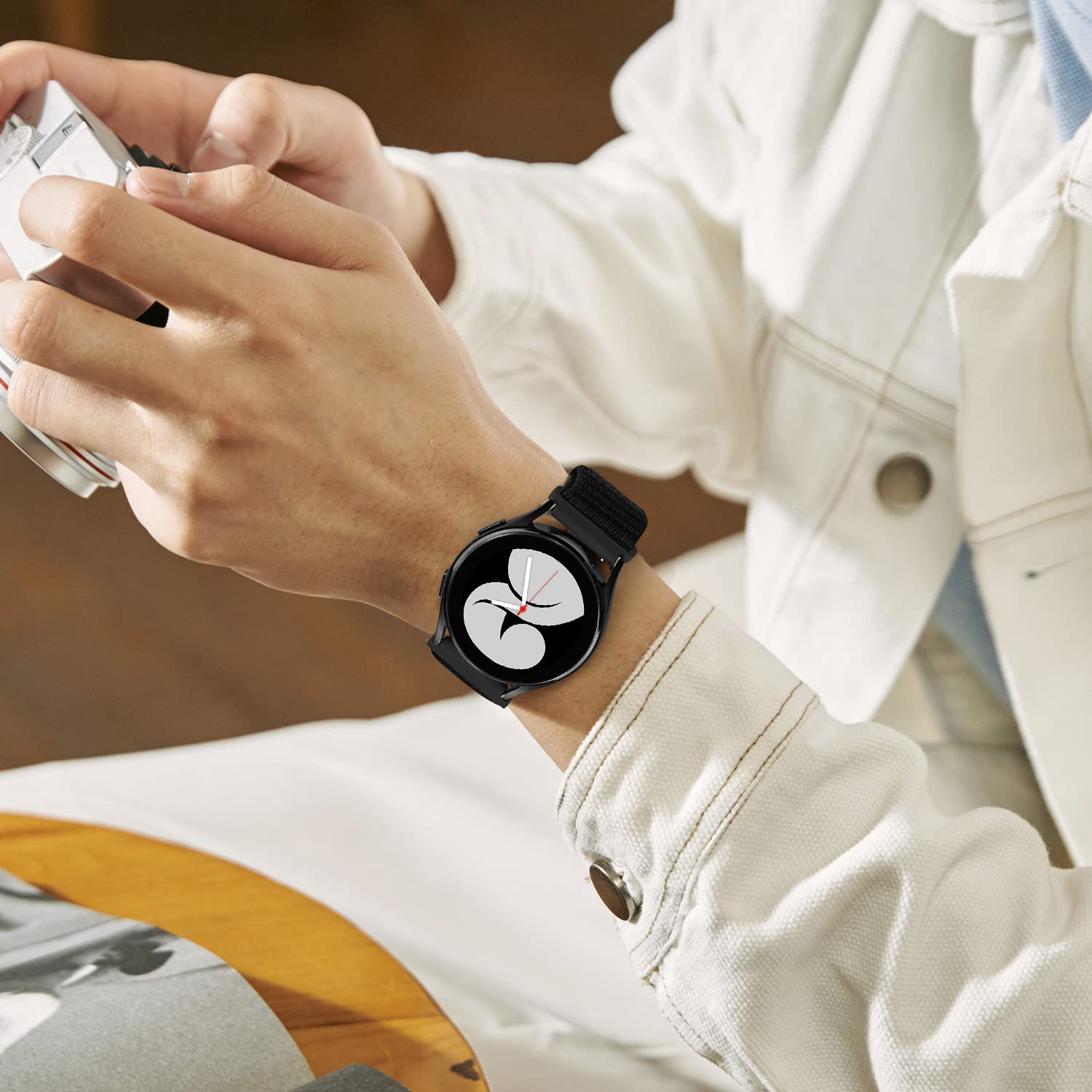 Vodtian 20mm Nylon Armband Kompatibel mit Samsung Galaxy Watch 6/5/4 40mm 44mm/Galaxy Watch 5 Pro 45mm/Watch 6 Classic/Watch 4 Classic/Active 2/Garmin vivoactive3, Sport Uhrenarmband für Damen Herren